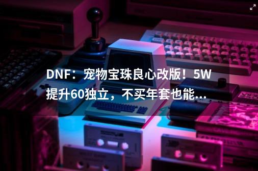 DNF：宠物宝珠良心改版！5W提升60独立，不买年套也能附魔-第1张-游戏相关-拼搏