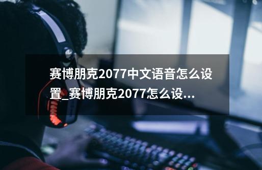 赛博朋克2077中文语音怎么设置_赛博朋克2077怎么设置中文语音epic-第1张-游戏相关-拼搏